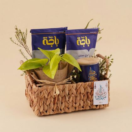 Premium Treats & Pothos Plant Ramadan Basket