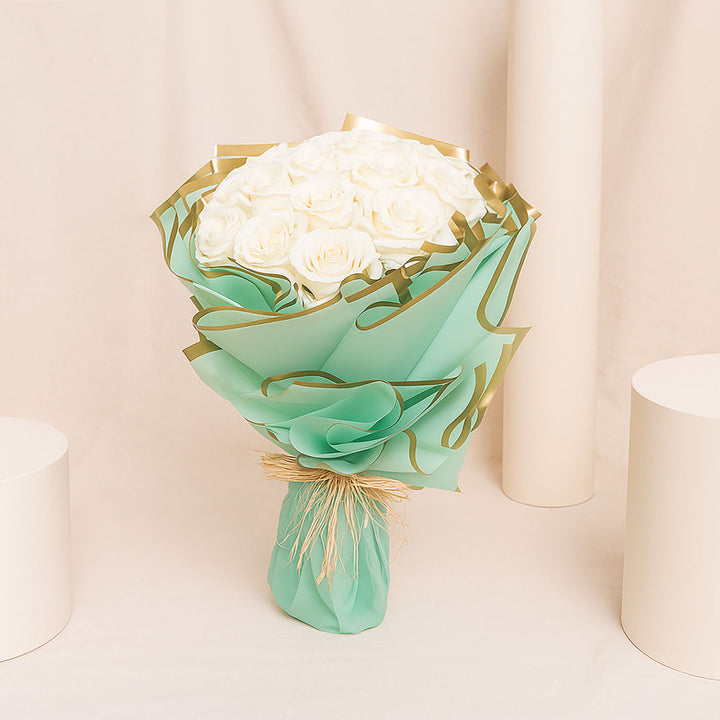 Pure Grace White Roses Bouquet
