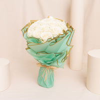 Pure Grace White Roses Bouquet