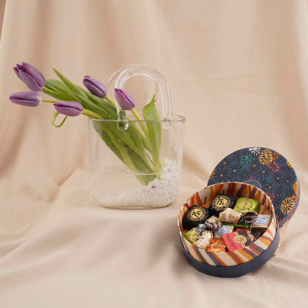 Purple Tulip n Venchi Chocolate Gift Box