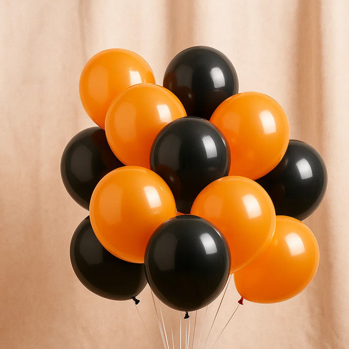 Orange N Black Latex Balloon Set
