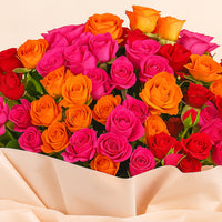 Rainbow Roses Flower Bouquet