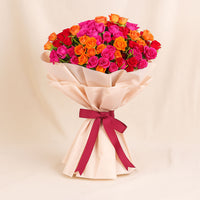 Rainbow Roses Flower Bouquet
