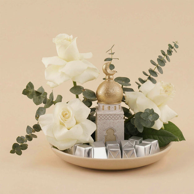 Ramadan Blessings White Roses n Chocolates