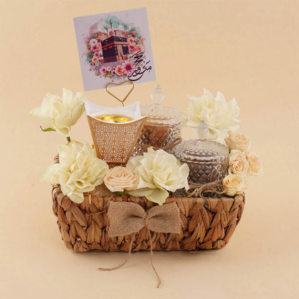 Hajj Mubarak Floral & Treat Basket