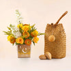 Ramadan Yellow Flower Vase with Kleija Basket 750g