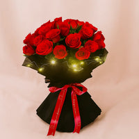 Red Rose Elegance LED Wrapping Bouquet