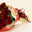 Red Roses Flower Bouquet Beige Wrap 