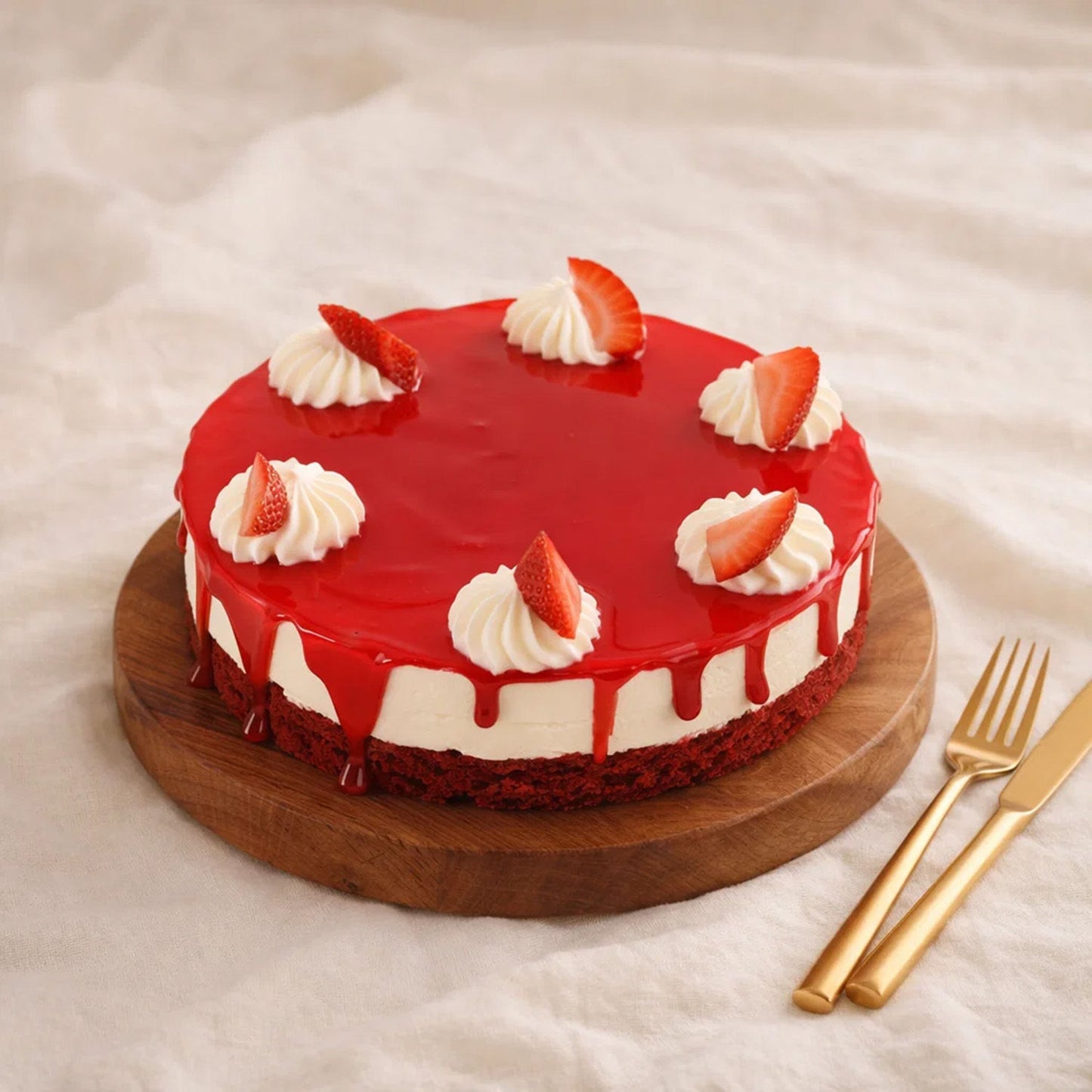 Red Velvet Strawberry Cheesecake