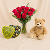 Rose Ensemble with Patchi Chocolate n Teddy Bear