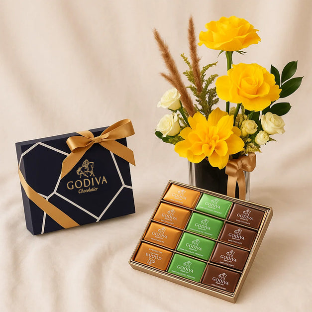 Godiva Chocolate n Rose Vase