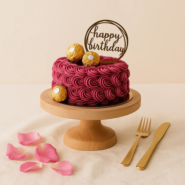 Rosy Happy Birthday Cake