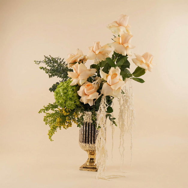 Royal Peach Elegance Rose Vase