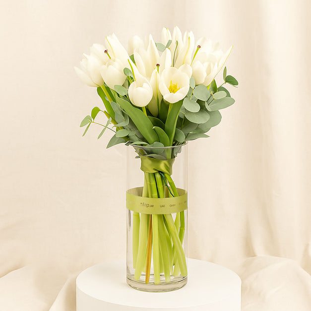 Saada | White Tulip n Lilies Vase