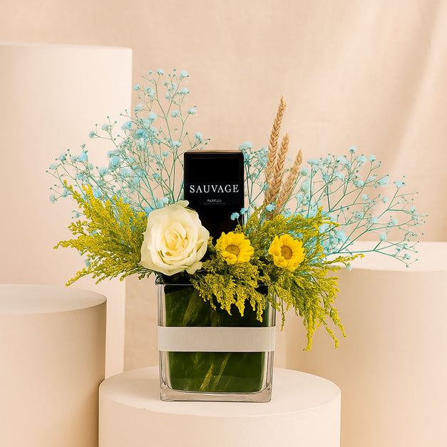 عطر ديور سوفاج رجالي و مزهرية ساحرة