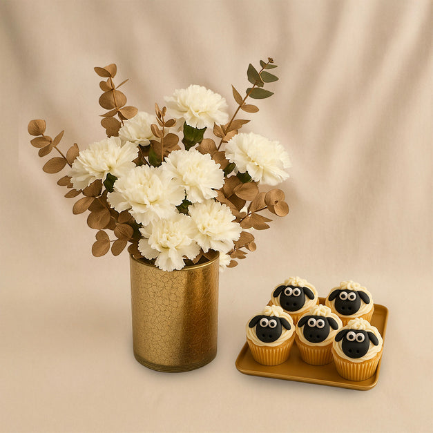 Shaun the Sheep Cupcakes n Flower Vase