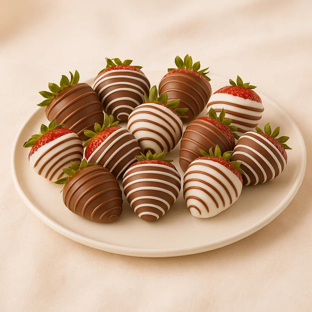 White & Dark Chocolate Dipped Strawberries