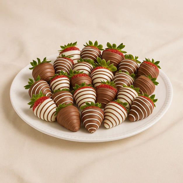 White & Dark Chocolate Dipped Strawberries