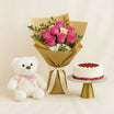 Sweet Teddy Bear n Flower Bouquet