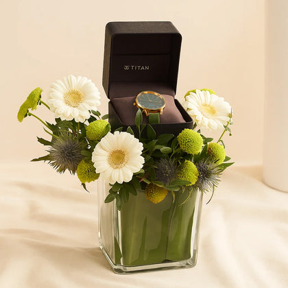 ساعة تيتان نيو ميناء أخضر نسائية