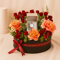 ورد و ساعة تيتان نسائية راغا شوستوبر بميناء لؤلؤي