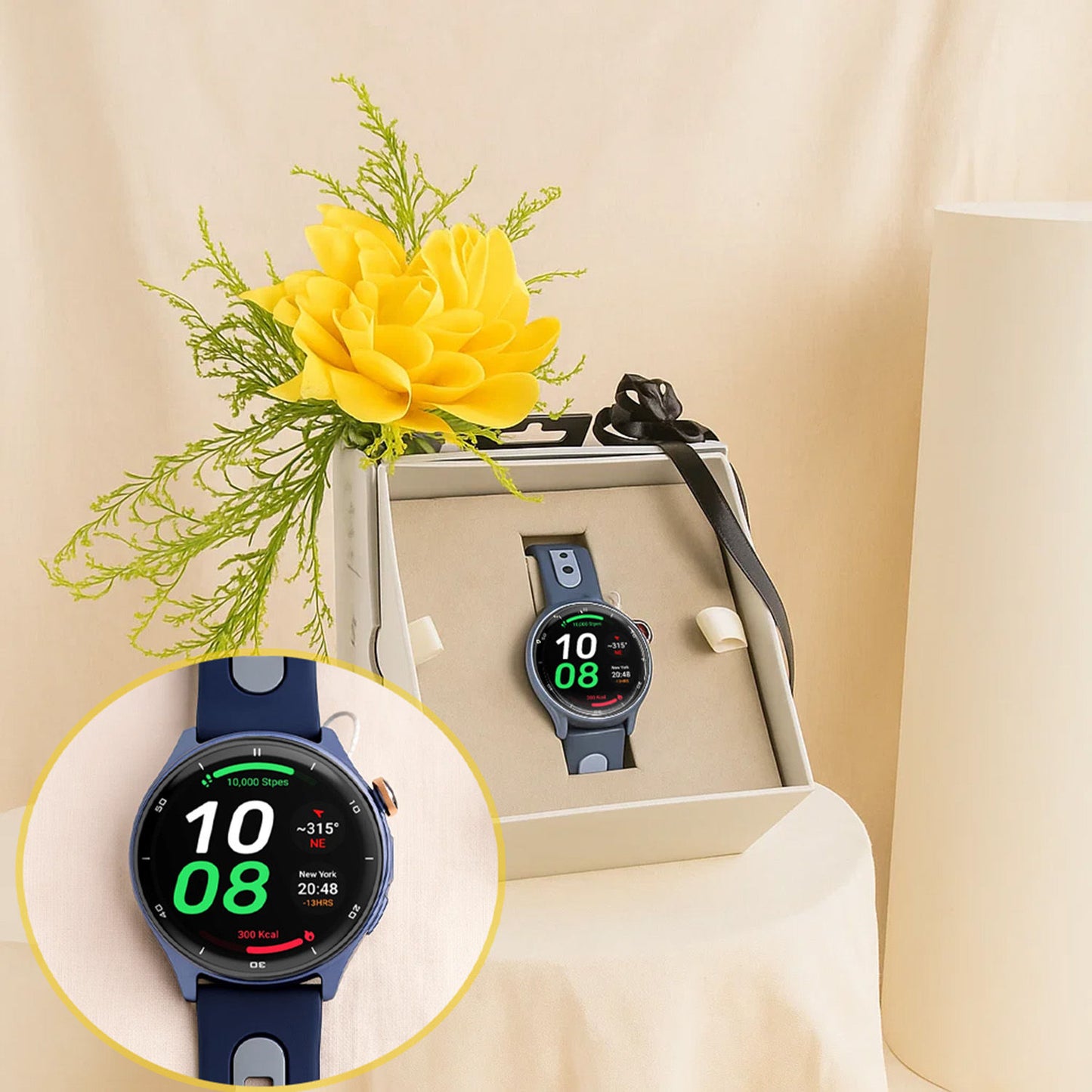 Titan Smartwatch With Yellow Rose