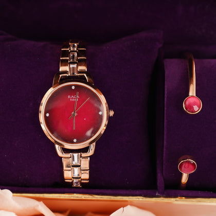 طقم هدايا تيتان مع مزهرية ورد دائم