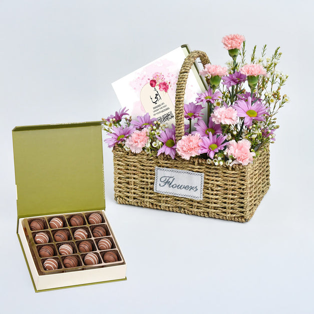  Mothers Gratitude Flower n Chocolate Basket