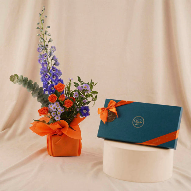 Venchi Luxury Chocolate n Orange Flower Box