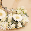 White Blooms in Golden Ramadan Crescent Tray