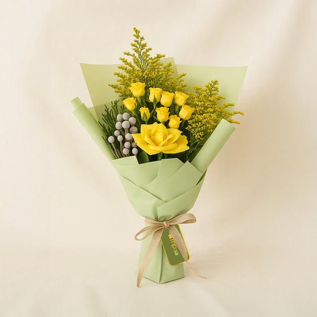 Yellow Elegance Flower Bouquet Set