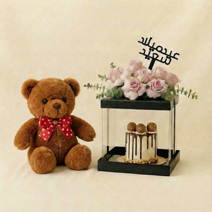 Birthday Rose Stand | Cake With Teddy Bear