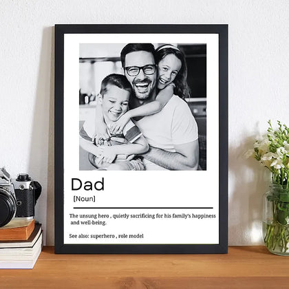 Father's Day Gift - Black and White Custom Photo Frame