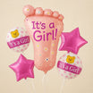 Baby Girl Pink Foil Helium Balloons - It's A Girl Balloons