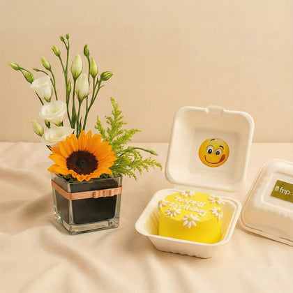 Yellow Birthday Wishes Mini Cake