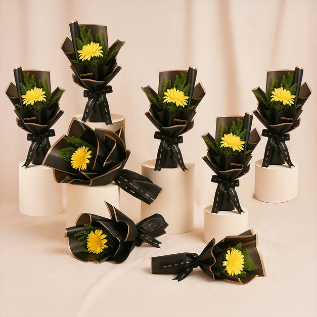 Yellow Gerbera Mini Flower Bouquets