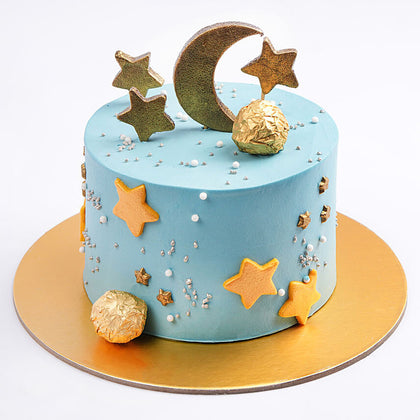 Blue Sky Eid Cake With Rocher