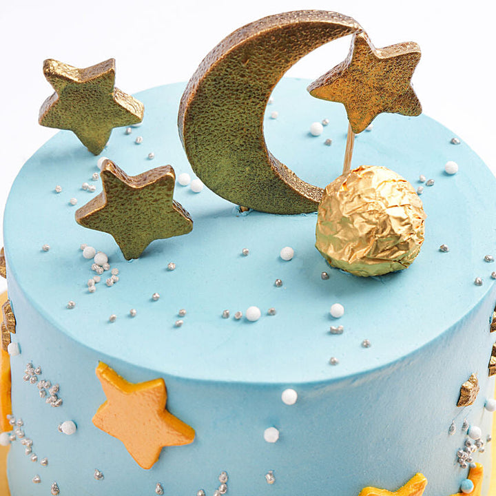 Blue Sky Eid Cake With Rocher