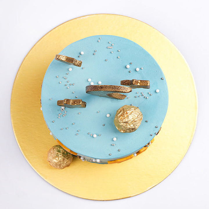 Blue Sky Eid Cake With Rocher