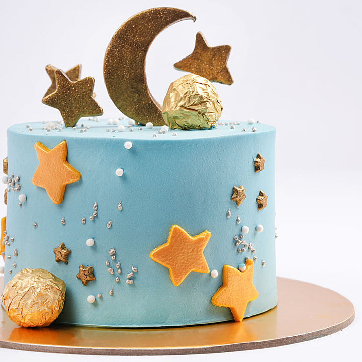 Blue Sky Eid Cake With Rocher