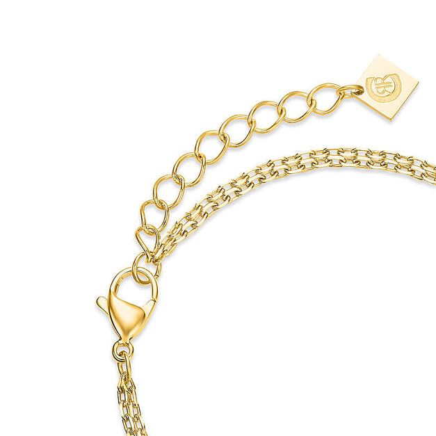 Cerruti 1881 Women Gold Plated Bracelet with Orange Flowers