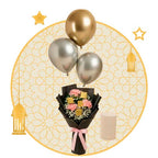 ورد مع بالونات