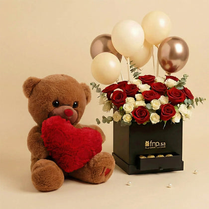 Happiness Box | Rose, Chocolates n Balloons