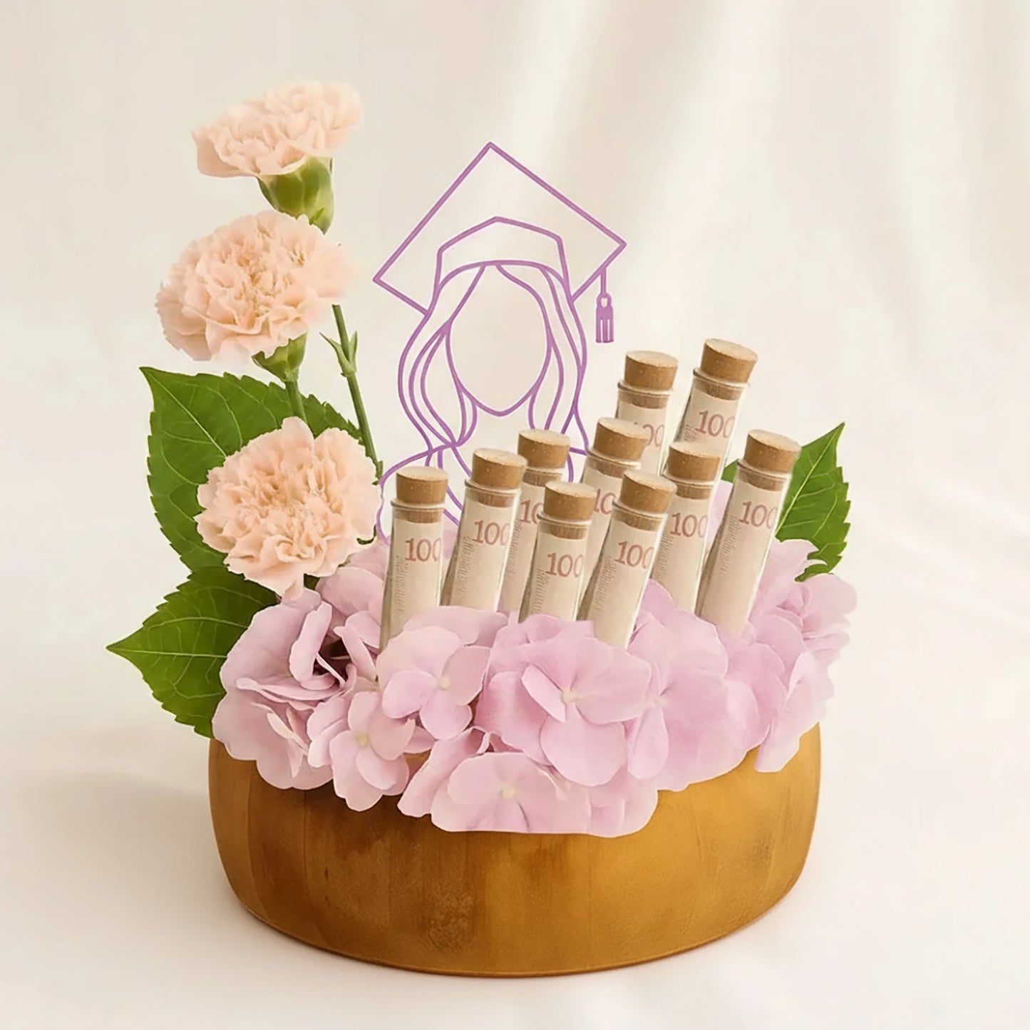 Ladies Graduation Flower n Money Gift
