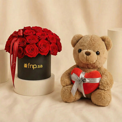 Love Gesture | 35 Red Roses n Teddy Bear