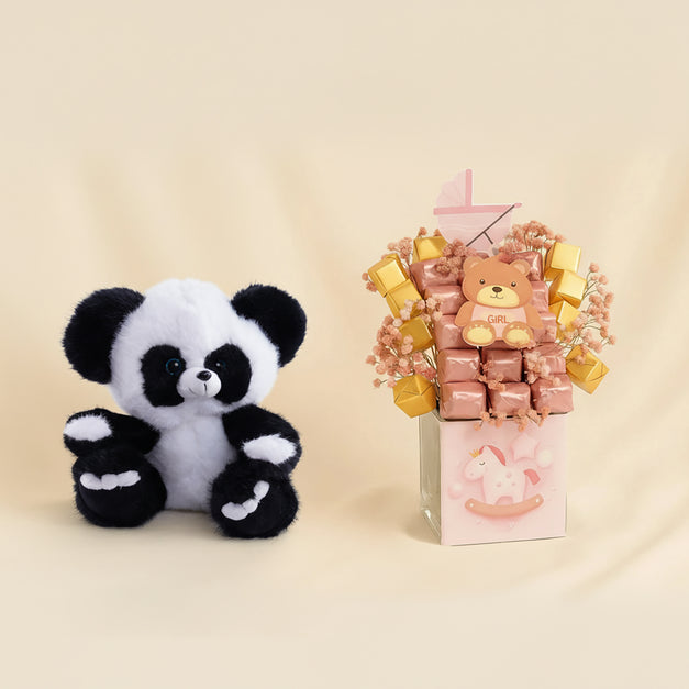 Sweet Arrival Baby Girl Chocolate Pink Vase