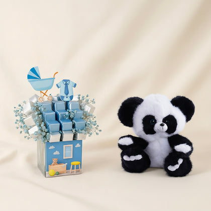 طلة حلوة | باقة شوكولاتة زرقاء للمولود