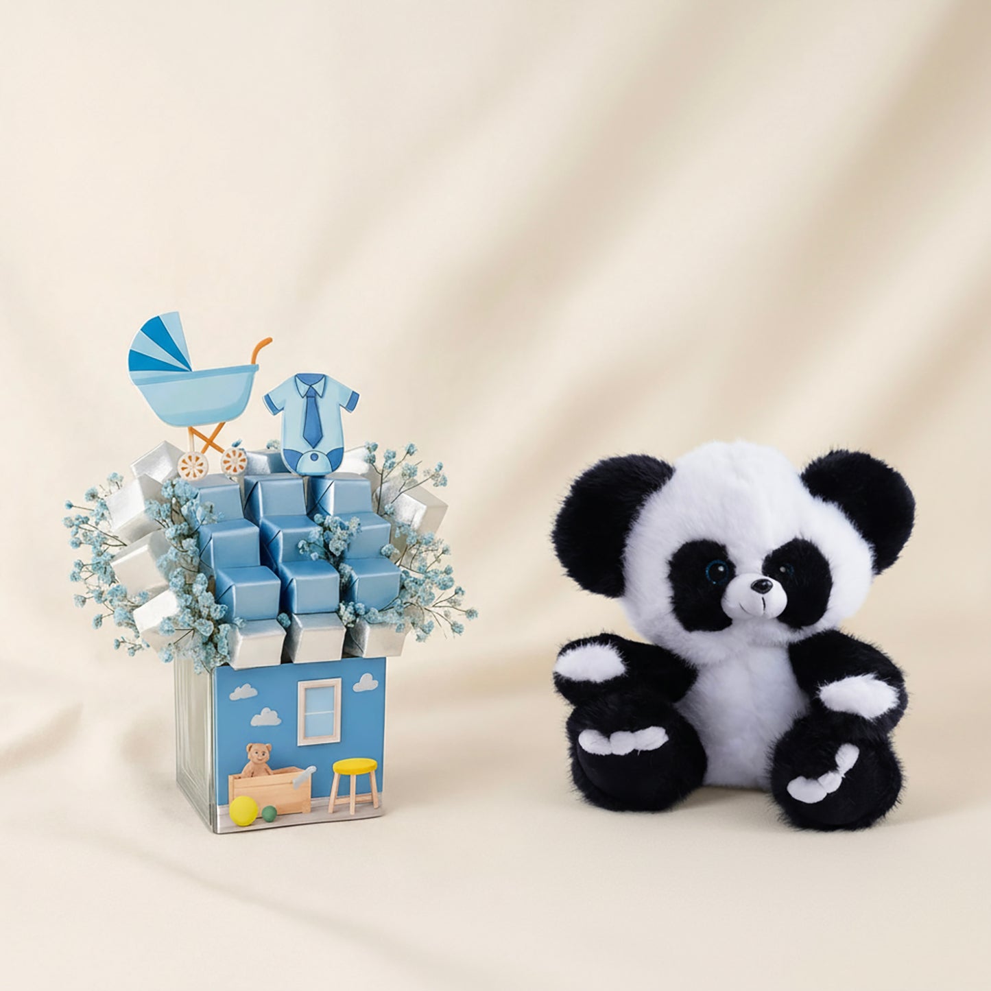 طلة حلوة | باقة شوكولاتة زرقاء للمولود