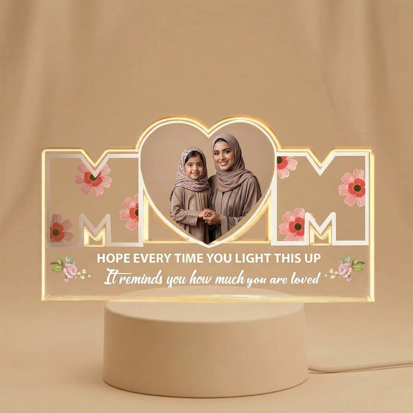 Mom's Glow LED Photo Lamp With Base