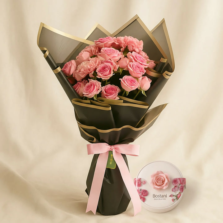 Baby Rose n Carnation Flower Bouquet